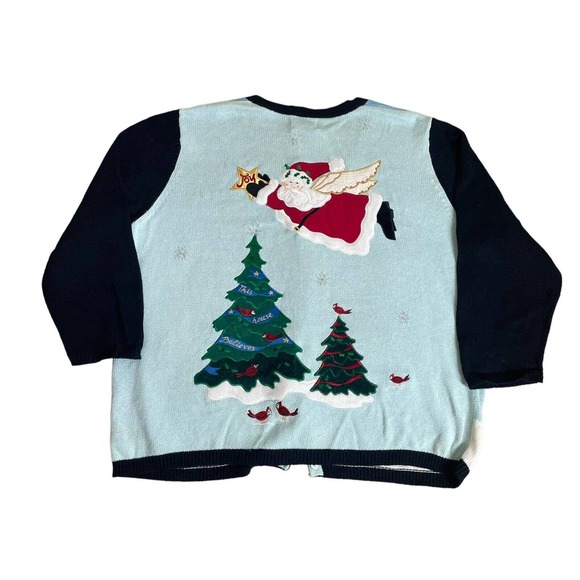 Quacker Factory Santa North Pole Santa's Workshop Size 3X Christmas Sweater - Picture 9 of 10